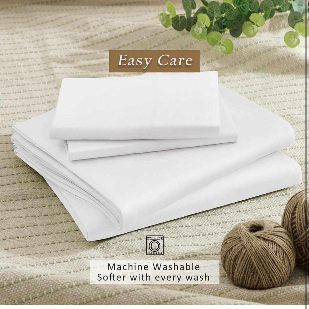 Luxury cooling sheeting set 100% viscose from bamboo,4 piece bedding set (queen) - Picture 8 of 8
